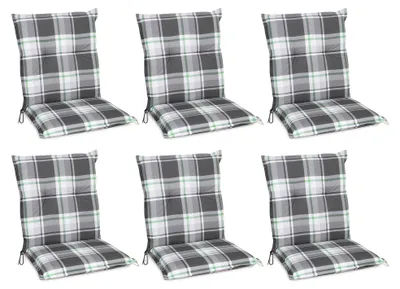 Produktbild von Beautissu 6er Set Sunny MK Niedriglehner Auflagen 100x50 cm in Mintgrün Kariert