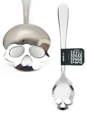 Teelöffel Totenkopf-Design, rostfreier Stahl, spülmaschinengeeignet