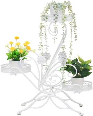 Image de Support à fleurs - Étagère à plantes à 3 niveaux - polyvalente
