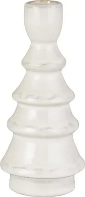 Produktbild von IB Laursen Kerzenhalter TANNENBAUM Weiß Keramik für 1 Kerze 16 cm Kerzenständer