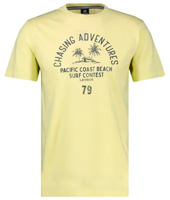Produktbild von Lerros Übergröße T-Shirt modisch hellgelb Beachprint