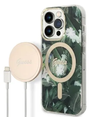 Produktbild von GUESS Schutzhülle für Apple iPhone 14 Pro Hard Case Jungle MagSafe Cover Etui