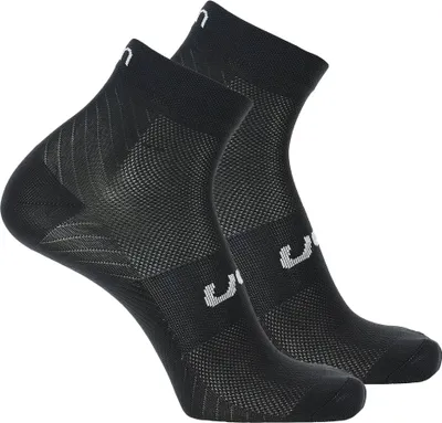 Zdjęcie produktu dla UYN Unisex Quarter Socks, 2-pack - Essential Low Cut Socks, Logo, jednolity kolor Czarny 42-44