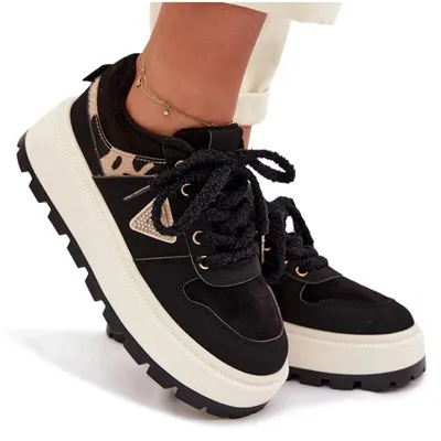 Zdjęcie produktu dla Sneakersy Damskie Na Platformie Czarne Florinda 37