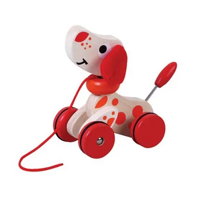 Produktbild von Simply for Kids Houten Trekpuppy Rood/Wit