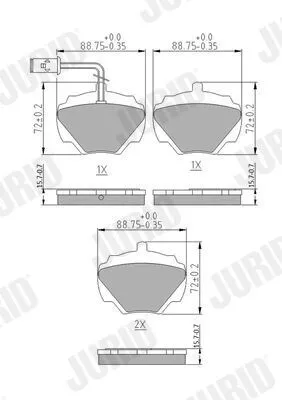 Produktbild von JURID Bremsbeläge Satz Hinten für LAND ROVER Defender SUV (L316) 571440J