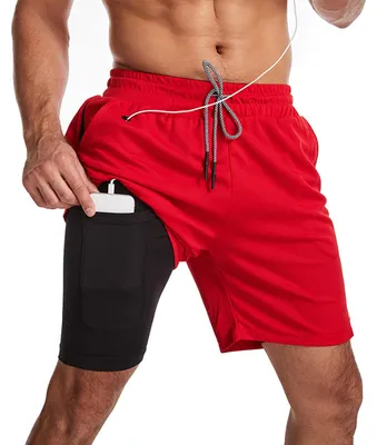 Productafbeelding van Heren Shorts Multifunctionele Sneldrogende Sportbroek Rood XXL