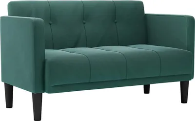 Image de Canapé deux places vert foncé 111 cm velours