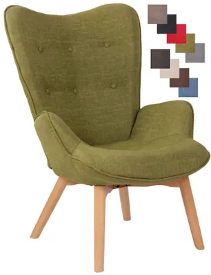 Produktbild von CLP Lounger Durham Stoff mit Buchenholz Gestell grün