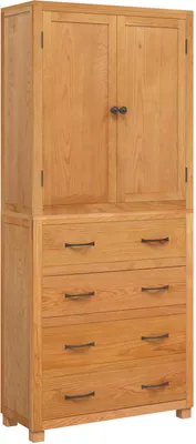 Image de Ensemble de meubles de rangement vidaXL avec étagère (2 pièces), couleur naturelle, 80 x 35 x 185 cm
