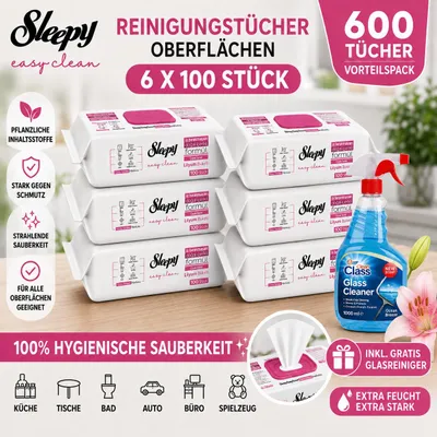 Produktbild von Sleepy Reinigungstücher für den täglichen Oberflächeneinsatz Reinigungstuch Rosa