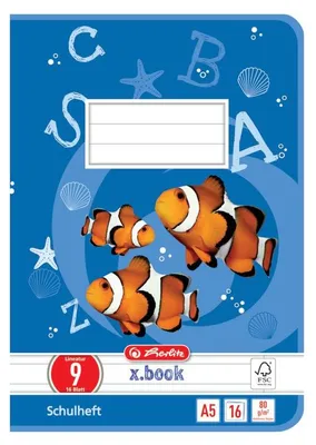 Image de Cahier scolaire A5, 16 feuilles, ligné 09, lot de 10