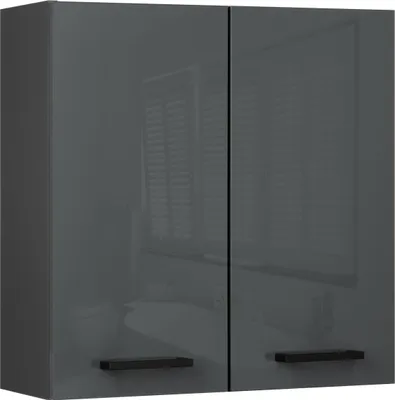 Zdjęcie produktu dla Szafka łazienkowa wisząca antracyt połysk ścienna do łazienki loft 60 cm