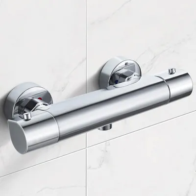 Produktbild von Thermostat-Duscharmatur, Thermostat-Duschmischer mit Sicherheitsverriegelung, 38℃ Thermostat-Dusche aus Messing, Chrom WddnAot