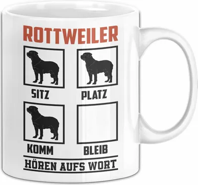 Produktbild von Rottweiler Hören Aufs Wort Tasse Geschenk Rottweiler Besitzer Mama Becher (Weiß)