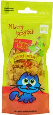 Obrázek produktu pro Pochoutka kuřecí lupínky se šantou kočičí MAPES 50g