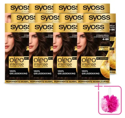 Produktbild von 12 x Syoss Oleo Intense 4-86 Permanente Haarkleuring - Samtbraun - Sparpackung - 12 Stücke