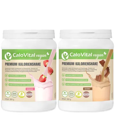 Produktbild von Hochkalorische Trinknahrung Vegan | Kalorien Shake Vegan zum Zunehmen | Astronautennahrung Vegan mit Protein & Vitaminen | SPARSET Erdbeere + Schoko
