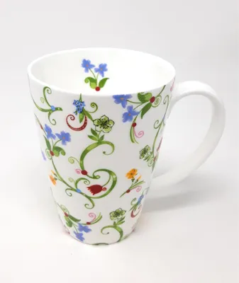 Produktbild von Jumbo Becher Tasse FLEURETTE für 500ml weiß Blumen Porzellan TeaLogic
