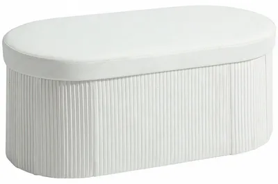 Immagine prodotto di Panchina HOMCOM con vano portaoggetti, pieghevole, rivestita in tessuto effetto velluto, 76 x 38 x 35 cm