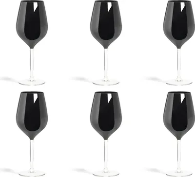 Image de Excelsa Set De 6 Verres à Vin Couleur 7,5x7,5x23 cm Noir