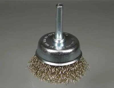 Image de Brosse boisseau verm50 mm 0,3 mm ondulée, tige 6 mm