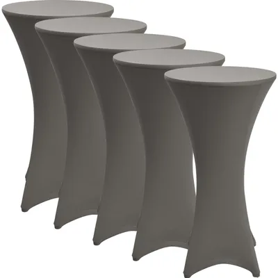 Produktbild von Beautissu Stretch Stehtisch Bistrotisch Husse, Ø60-65cm, Anthrazit, 5er Set