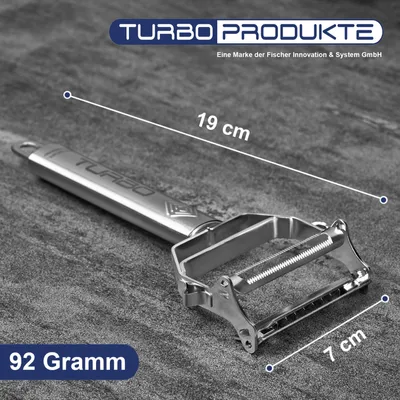 Immagine prodotto di PRODOTTI TURBO BI-TURBO Pelapatate a doppia lama 2 in 1 – Pelapatate e affettatore a julienne in acciaio inossidabile