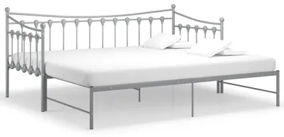 Produktbild von vidaXL Ausziehsofa Bettgestell Grau Metall 90x200 cm