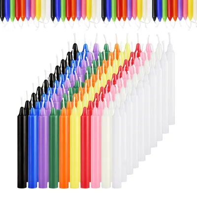 Immagine prodotto di Candele decorative colorate, 1,2 x 10,5 cm, confezione da 100 pezzi, per decorazioni