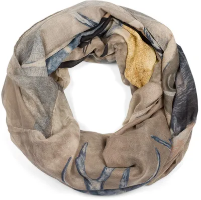 Immagine prodotto di styleBREAKER Sciarpa ad anello da donna con stampa di cervi e motivo geometrico, sciarpa a tubo multicolore, sciarpa 01017131
