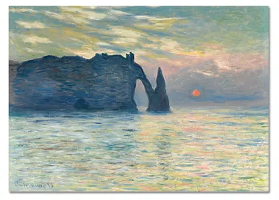 Zdjęcie produktu dla Giallobus - Urwisko o świcie - Claude Monet - 140D x 100S cm - Obraz - Szkło akrylowe