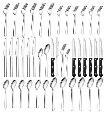 Produktbild von Besteck Set 36-teiliges für 6 Personen,  Premium Edelstahl hochglanzpoliertes Besteck-Set, langlebiges für die Küche zu Hause, inklusive Gabel-Messer-Löffel-Set