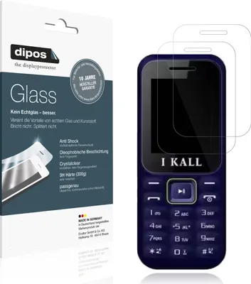 Produktbild von 2x Schutzfolie für I Kall K222 - Anti-Shock 9H Folie dipos Glass Kunststoffglas