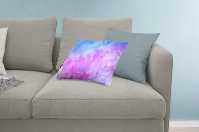 Produktbild von MuchoWow® Zierkissen Sofakissen Wohnzimmer Dekokissen 60x40 cm Aquarell - Lila - Abstrakt - Blau - Kopfkissen - Polster mit Foto
