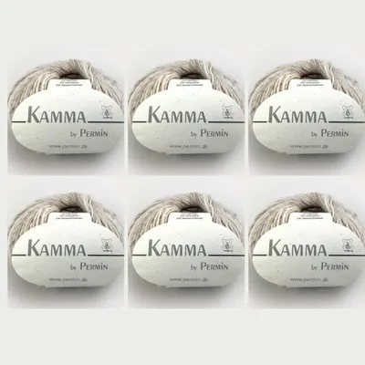 Zdjęcie produktu dla 6x Kamma by Permin – Elegancka Włóczka z Wełną, Alpaką, Jedwabiem i Efektem Tweed (23 ecru)