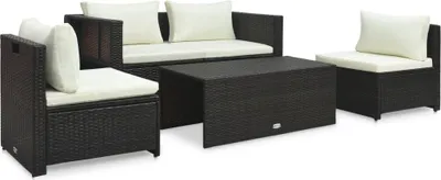 Obrázek produktu pro vidaXL 6dílná zahradní lounge souprava s polštáři Poly ratan hnědá
