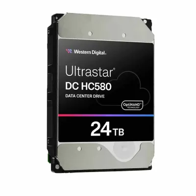 Produktbild von WD Ultrastar DC HC580 WUH722424AL5204 - Festplatte - Datencenter - 24 TB - intern - 3.5" (8.9 cm) - SAS 12Gb/s - 7200 rpm - Puffer: 512 MB