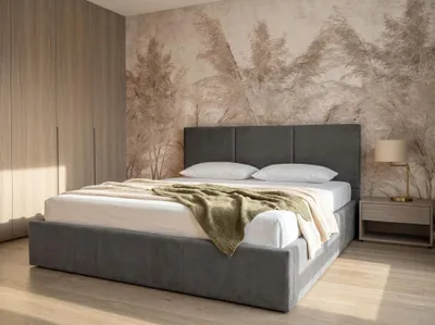 Obrázek produktu pro Čalouněná manželská postel 180x200 TABLORA - tmavě šedá