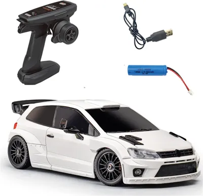 Produktbild von LDRC 2801 RTR 1/28 2.4G 4WD RC-Auto Drift für POLO R LED-Licht On-Road Vollproportionale Rennfahrzeuge Modelle Spielzeug mit 1x 3.7V 1s Batterie, Weiß