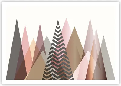 Produktbild von Poster - Poster ohne Rahmen - Berge Dreiecke Abstraktion - 100x70 cm - Wand Bild - Wanddeko - Wandbilder - Kunstposter - Wandposter - Bilder - Kunstdruck - Wanddekoration - Wandbild - P2XAA100x70-4402