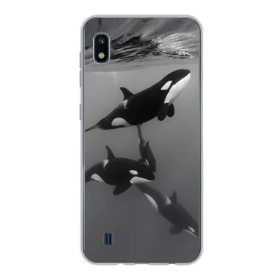 Produktbild von MuchoWow® Handyhülle Schutzhülle Hülle für Samsung Galaxy A10 Orca - Wasser - Schwarz - Weiß Silikon Softcase Handy Hülle - Schutzhülle