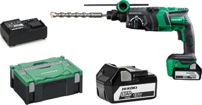 Zdjęcie produktu dla Wiertarko-wkrętarka akumulatorowa 18v Sds+ 2*5.0ah Hitsystem