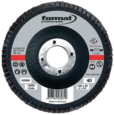 Produktbild von FORMAT Schleifmopteller 6 Grad 180mm K 40 gewölbt