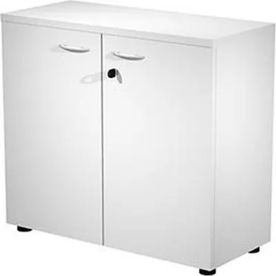Imagen del producto de Puertas Artexport para estantería baja, modelo "Presto", de 18 mm de grosor, con cerradura, color blanco