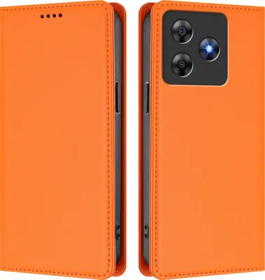 Image de Etui en cuir pour Blackview Wave 8 / Wave 8C, étui magnétique en cuirPolyuréthaneavec support Orange