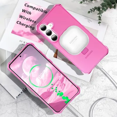 Produktbild von Samsung Galaxy S25 / S24 Hülle - Coverup ShockProof TPU Back Cover mit MagSafe Compatible Ring Kickstand - Rosa