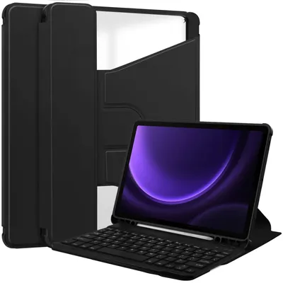 Produktbild von 3in1 Bluetooth Tastatur (Schwarz m. Beleuchtung) + Maus (Schwarz) + Cover für Samsung Galaxy Tab S9 SM-X710 SM-X716 2023 11 Zoll Zoll Case Schutz Hülle Tasche Keyboard