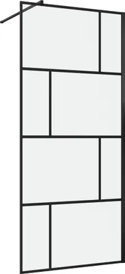 Image de Paroi de douche a l'italienne serigraphie type Briques - 90x195cm - Profile noir mat - verre 5mm