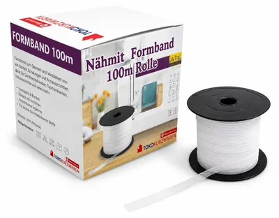 Bügelformband 12 mm weiß, 100 m Rolle